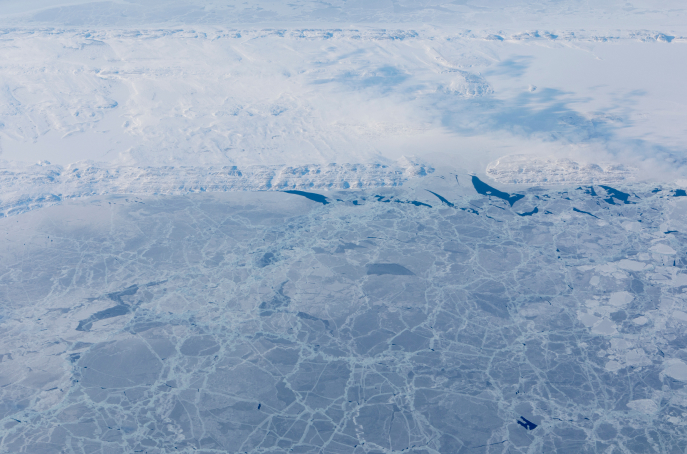 melting iceberg in the sea